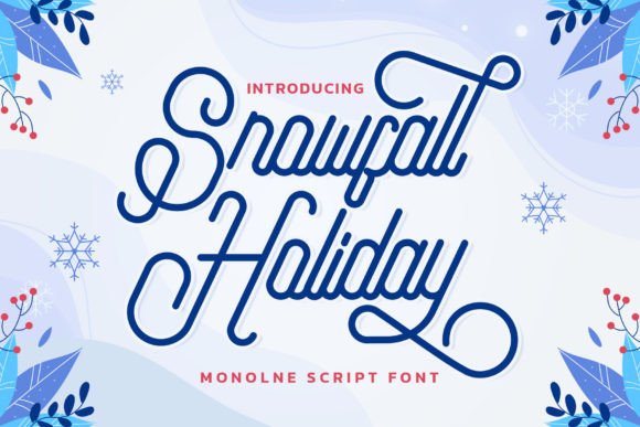 Snowfall Holiday: A Delightful Monoline Script Font for Digital Branding